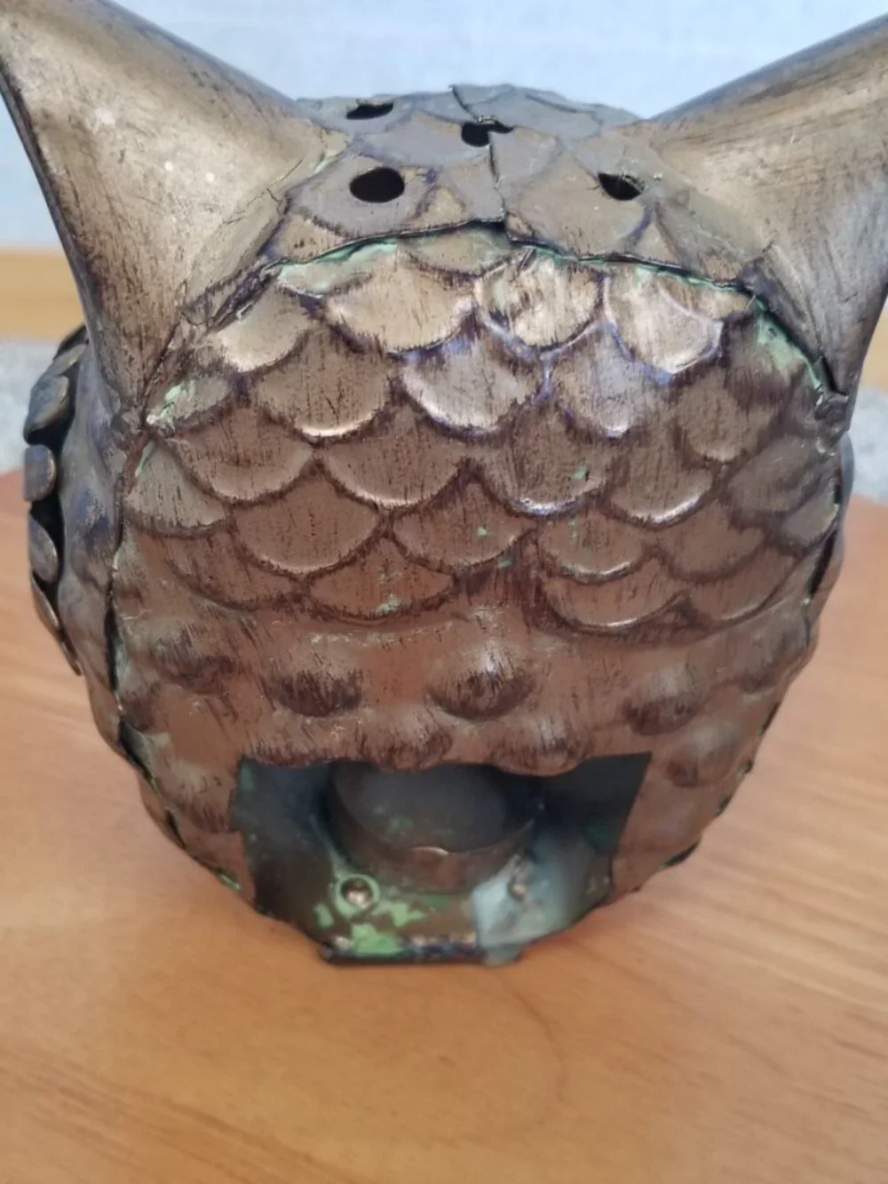 Metal Owl Tealight or Votive Candle Holder Lantern Home Decor Bronze Color